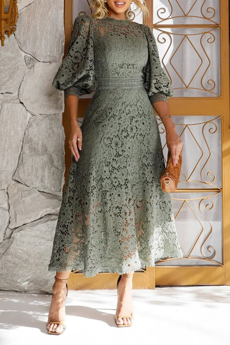 LunaBloom™ Lace Lantern Dress