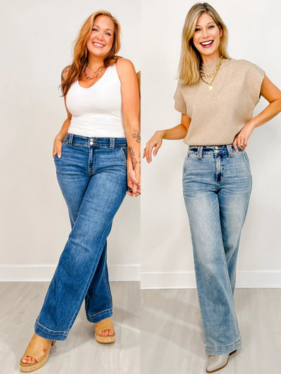 LuxeLane™ Wide Leg Jeans