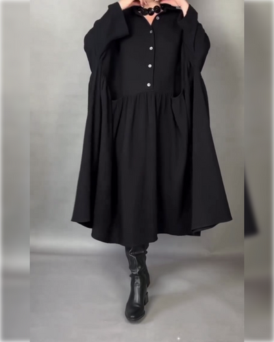 Marcelline™ Oversized A-Line Button-Collar Dress