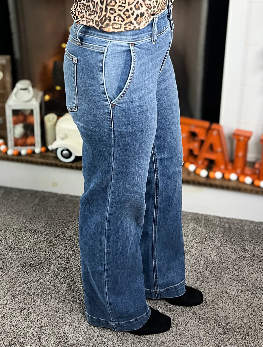 LuxeLane™ Wide Leg Jeans