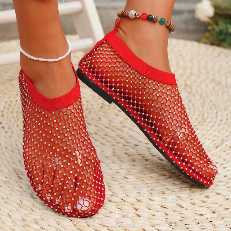 MIO™ | Crystal Rhinestone Flat Sandals