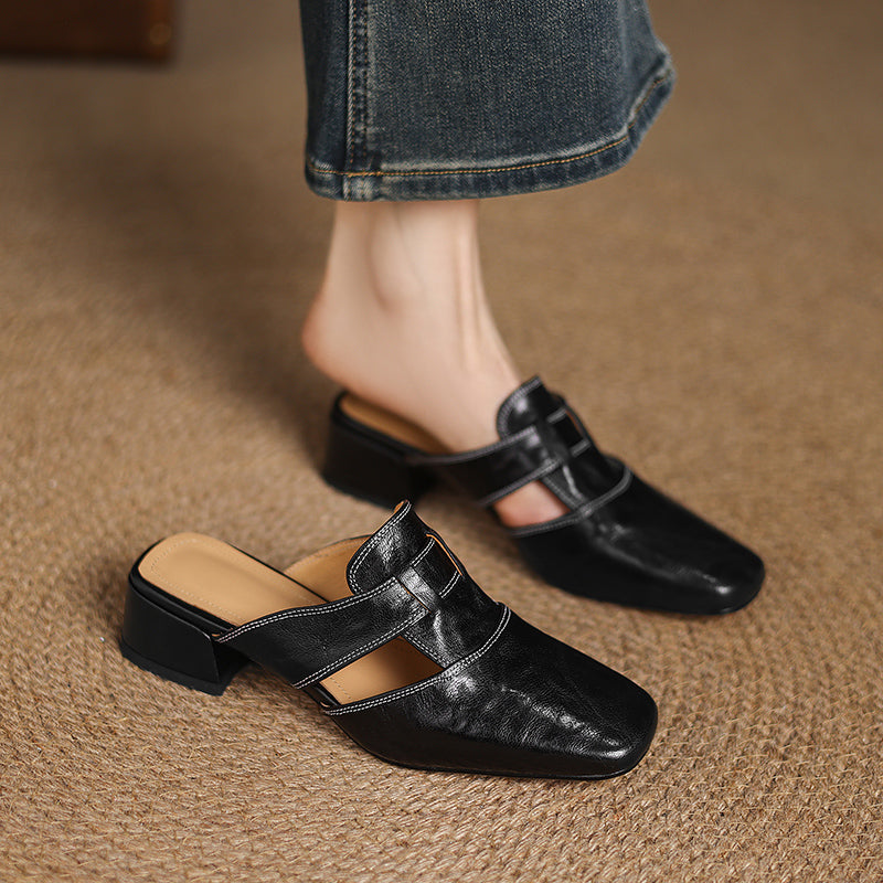 IvoraLuxe™ – Premium Leather Mules