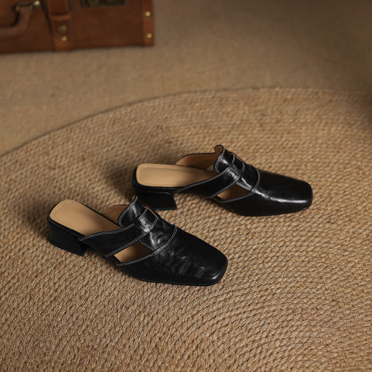 IvoraLuxe™ – Premium Leather Mules