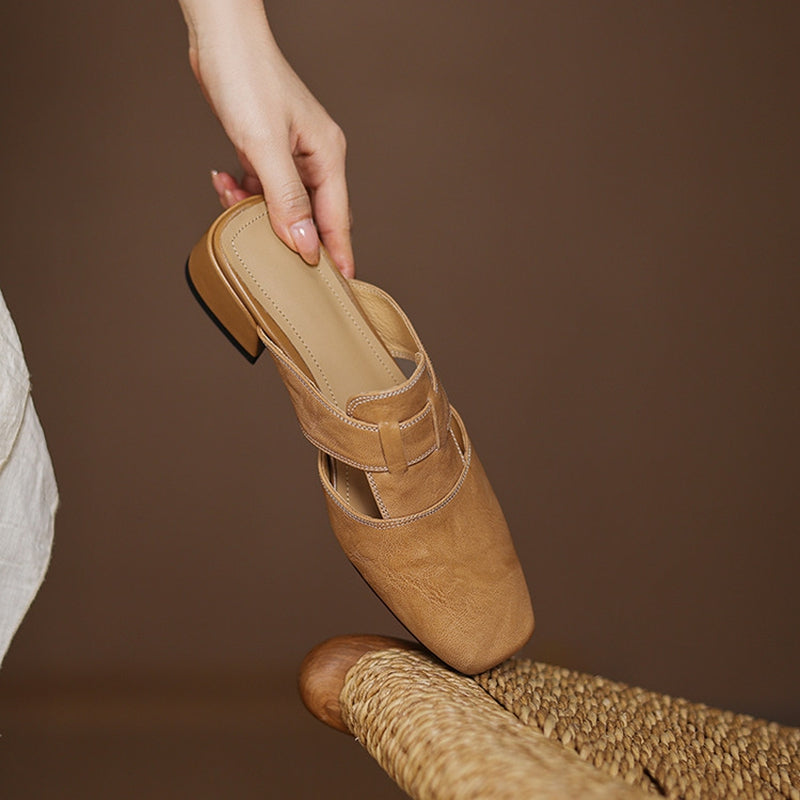 IvoraLuxe™ – Premium Leather Mules