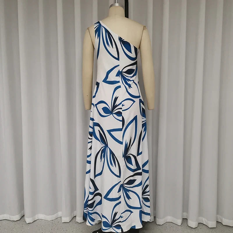 Ellafads™ | One-Shoulder Summer Maxi Dress