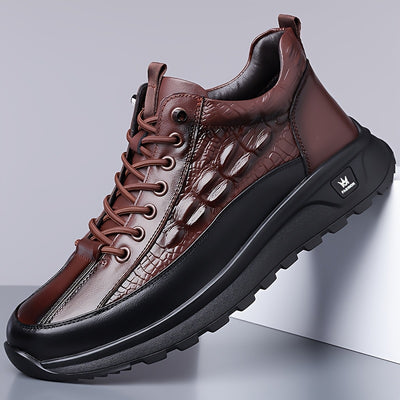 UrbanStride™ – Men’s Minimalist Faux Leather Sneakers