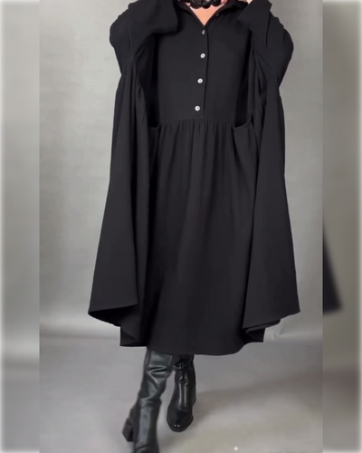 Marcelline™ Oversized A-Line Button-Collar Dress