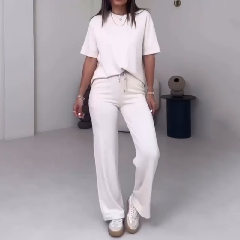 Korting™ | Women’s Short Sleeve Top & Pants Two-Piece Set