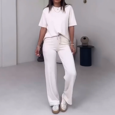 Korting™ | Women’s Short Sleeve Top & Pants Two-Piece Set