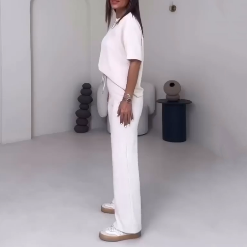 Korting™ | Women’s Short Sleeve Top & Pants Two-Piece Set