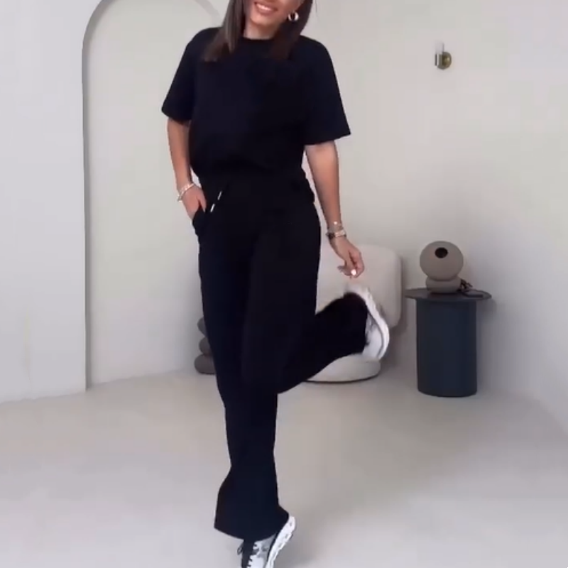 Korting™ | Women’s Short Sleeve Top & Pants Two-Piece Set