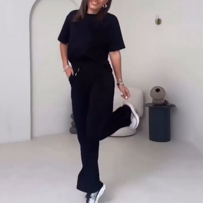 Korting™ | Women’s Short Sleeve Top & Pants Two-Piece Set