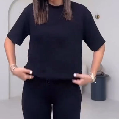 Korting™ | Women’s Short Sleeve Top & Pants Two-Piece Set