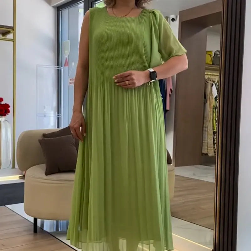 Elenora™ | Sleeveless Pleated Chiffon Dress