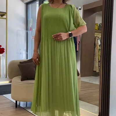 Elenora™ | Sleeveless Pleated Chiffon Dress